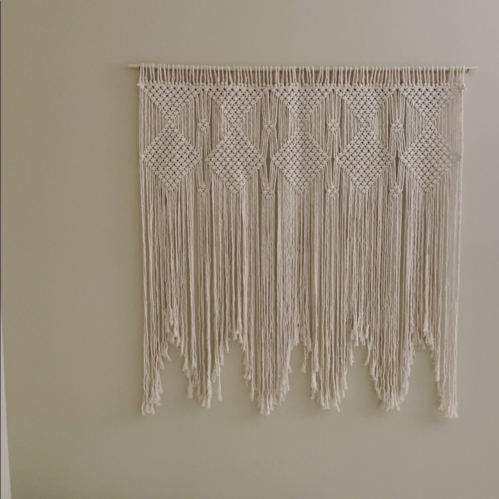 Large 4’ macrame off-white wall hanging